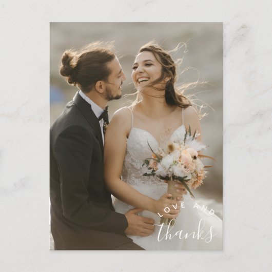 愛感謝していシンプルの写真結婚の感謝 ポストカード (正面)