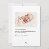 愛感謝していベビー誕生発表写真カード 案内状 (裏面)