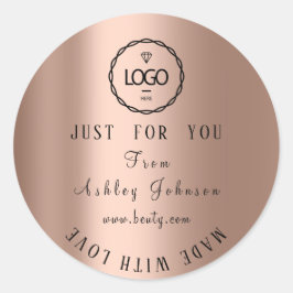 愛感謝していミニマリズムバラ製ロゴ ラウンドシール