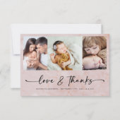 愛感謝していモダン4枚新生児 サンキューカード (正面)