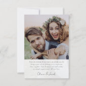 愛感謝していモダン5枚の写真結婚 サンキューカード (裏面)