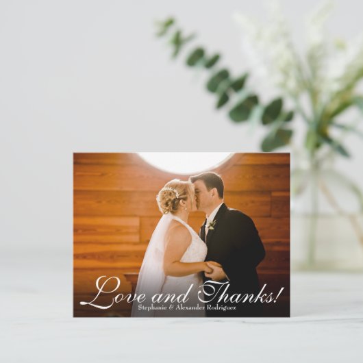 愛感謝してい効結婚果の写真サンキューカード ポストカード (スタンド正面)
