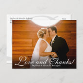 愛感謝してい効結婚果の写真サンキューカード ポストカード (正面/裏面)