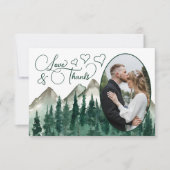 愛感謝してい山松オバルフォト結婚ズ サンキューカード (正面)