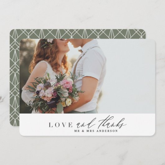 愛感謝してい結婚サンキューカード サンキューカード (正面/裏面)