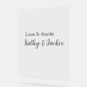 愛感謝してい連名のシンプル結婚ミニマル アクリルサイン (傾斜)