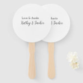 愛感謝してい連名のシンプル結婚ミニマル ハンドファン (正面&裏面)