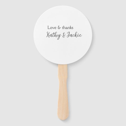 愛感謝してい連名のシンプル結婚ミニマル ハンドファン (正面)