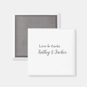 愛感謝してい連名のシンプル結婚ミニマル マグネット (正面/裏面)