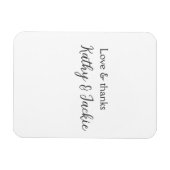 愛感謝してい連名のシンプル結婚ミニマル マグネット (横)