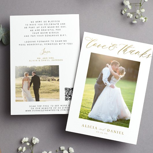 愛感謝してい金ゴールドスクリプ結婚ト2写真感謝していの カード