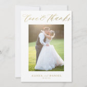 愛感謝してい金ゴールドスクリプ結婚ト2写真感謝していの カード (正面)