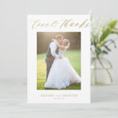 愛感謝してい金ゴールドスクリプ結婚ト2写真感謝していの カード (スタンド正面)