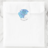 愛感謝してい青と水で作られたロゴ ラウンドシール (バッグ)