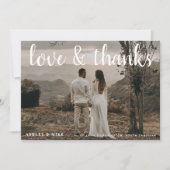 愛感謝してい2枚写真結婚のサンキューカード サンキューカード (正面)