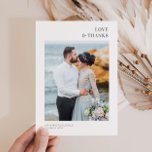 愛感謝してい& |の結婚サンキューカード サンキューカード<br><div class="desc">写真モダンのデザイン。独自の画像をアップロードして編集できる。文字と色がパーソナライズされたできる。</div>