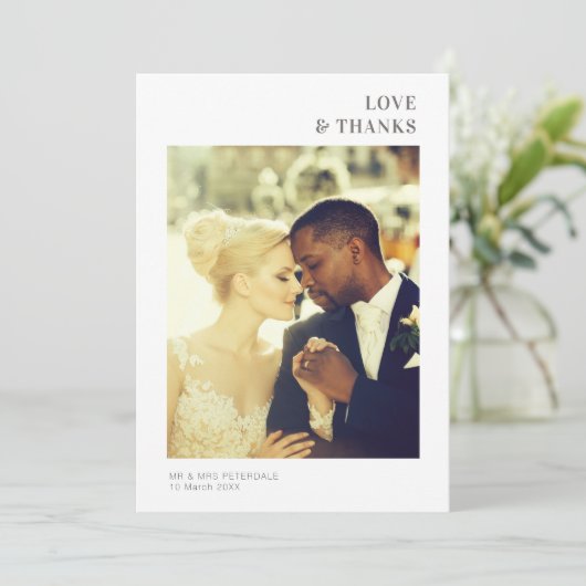 愛感謝してい& |結婚フォトカ感謝していード サンキューカード (スタンド正面)
