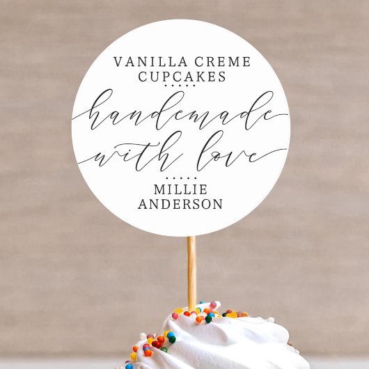 愛手書きスクリプトビジネスで手作り ラウンドシール