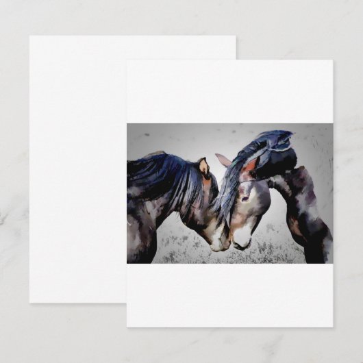 愛招待の2頭の馬、 招待状 (正面/裏面)