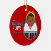 愛採用の記念品が付いているグアテマラから セラミックオーナメント (右)