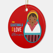 愛採用の記念品が付いているグアテマラから セラミックオーナメント (左)