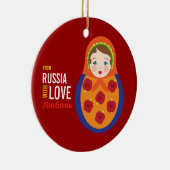 愛採用の記念品が付いているロシアからのMatryoshka セラミックオーナメント (右)