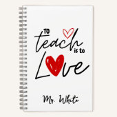 愛教えする先生パーソナライズされた ノートブック (正面)