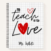 愛教えする先生パーソナライズされた ノートブック (正面)