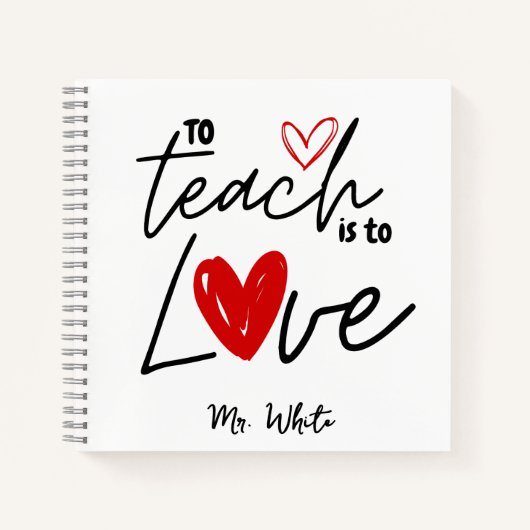 愛教えする先生パーソナライズされた ノートブック (正面)