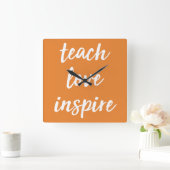 愛教えのインスパイア声 |フレーズ感動的 スクエア壁時計 (ホーム)