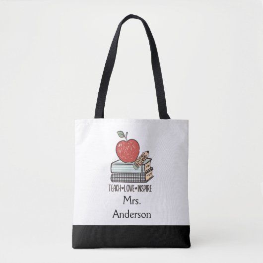 愛教えの贈りインスパイア物を先生に合わせる トートバッグ (正面)