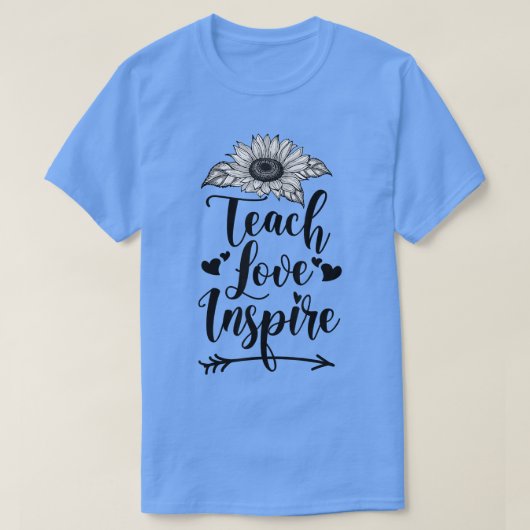 愛教えインスパイアおもしろい女女男性へ先生S Tシャツ (デザイン正面)
