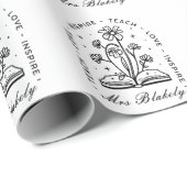 愛教えインスパイアパーソナライズされた先生名 ラッピングペーパー (ロールコーナー)