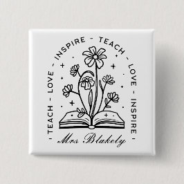 愛教えインスパイアパーソナライズされた先生名 缶バッジ