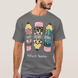 愛教えインスパイアペンシルレオパード可愛いプリK教えCJ Tシャツ