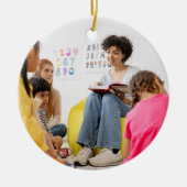 愛教えインスパイア先生感謝フォトギフト セラミックオーナメント (正面)