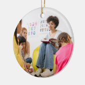 愛教えインスパイア先生感謝フォトギフト セラミックオーナメント (左)