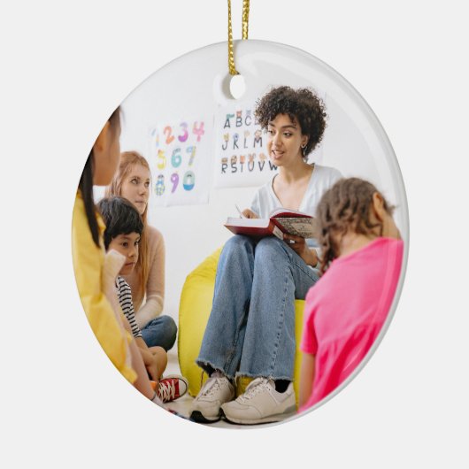 愛教えインスパイア先生感謝フォトギフト セラミックオーナメント (左)