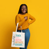 愛教えインスパイア意欲を起こ先生教育 トートバッグ