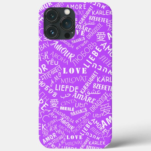愛文字iPhoneケース数々の言語パープル Case-Mate iPhoneケース (裏面)
