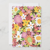 愛春の花のブライダルシャワーのパーティーの招待 招待状 (裏面)