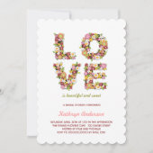 愛春の花のブライダルシャワーのパーティーの招待 招待状 (正面)