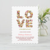愛春の花のブライダルシャワーのパーティーの招待 招待状 (スタンド正面)