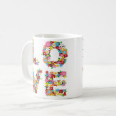 愛春の花のロマンチックなバレンタインの結婚式のマグ コーヒーマグカップ (正面左)