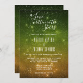 愛書の星の銀河系結婚の 招待状 (正面/裏面)