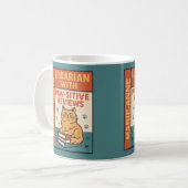 愛書家で猫好きな司書 コーヒーマグカップ (正面左)