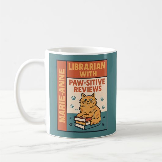 愛書家で猫好きな司書 コーヒーマグカップ (左)