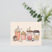 愛書家とカフェイン愛好家 ポストカード (スタンド正面)