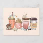 愛書家とカフェイン愛好家 ポストカード (正面)