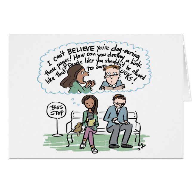 愛書家のためのボロボロのページの恐怖カード (正面横)